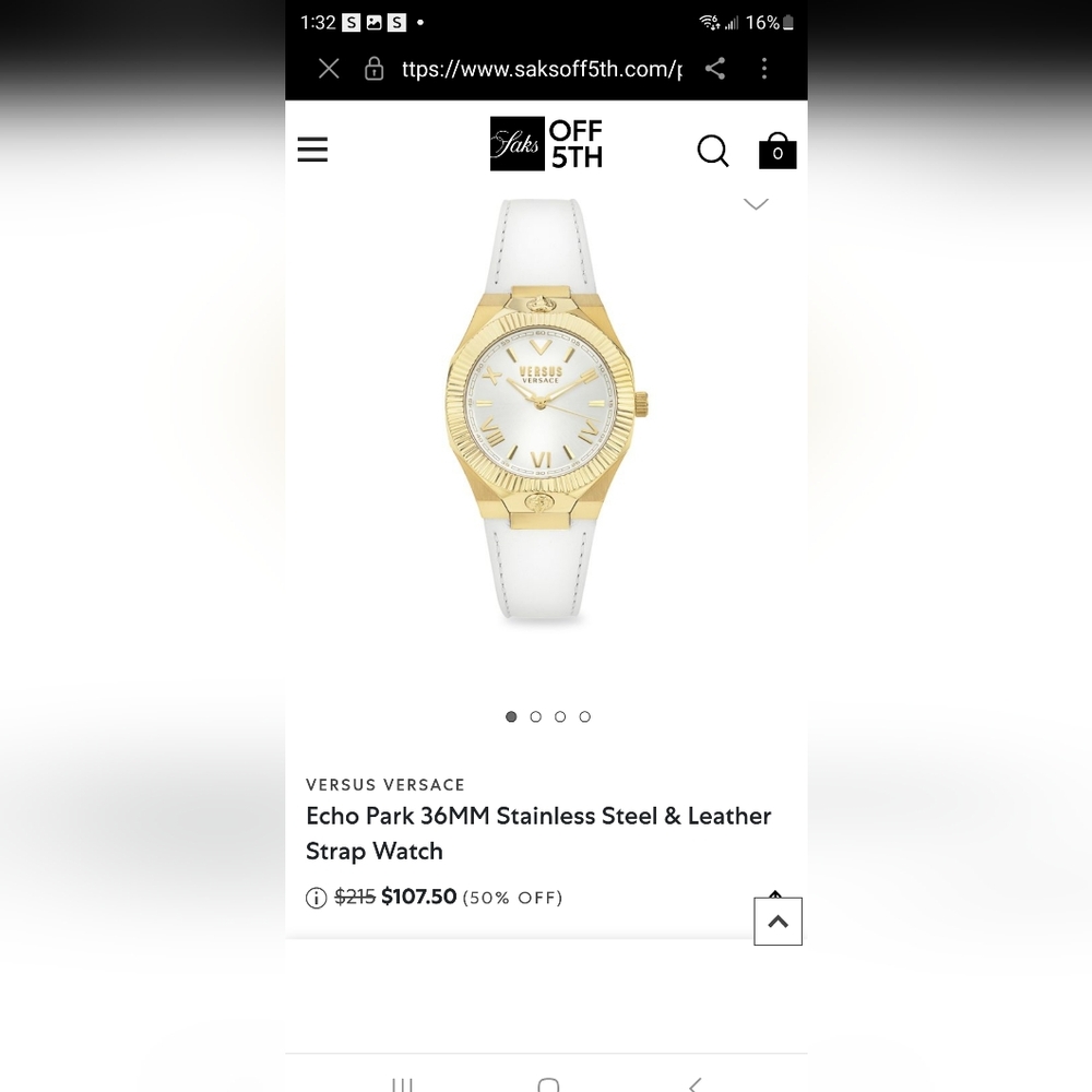 Versace watch leather and gold